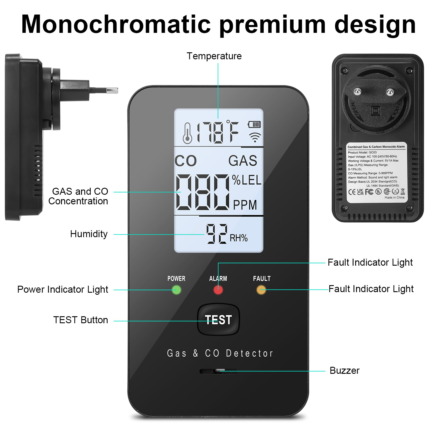 Combination Natural Gas Detect - Smoke Leak Detector 评论和价格