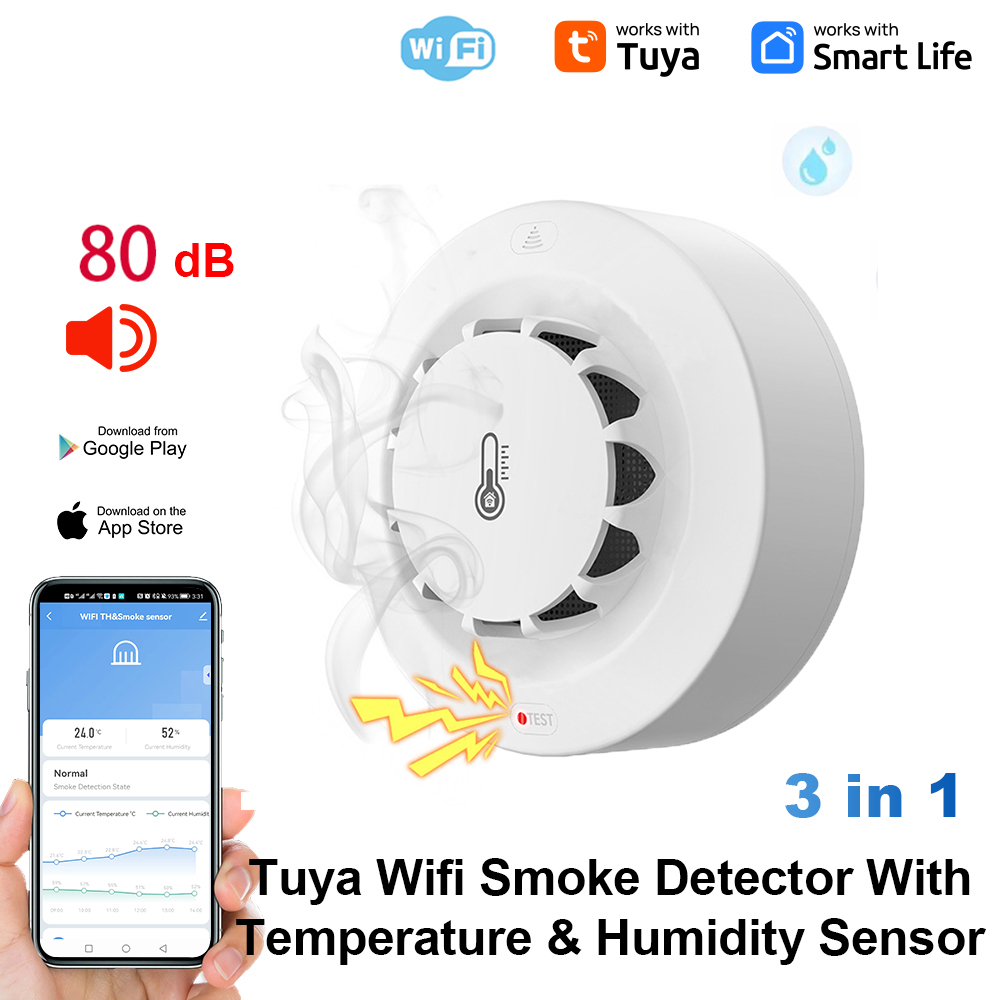 Tuya WiFi Temperature and Humi - Smoke Leak Detector 评论和价格