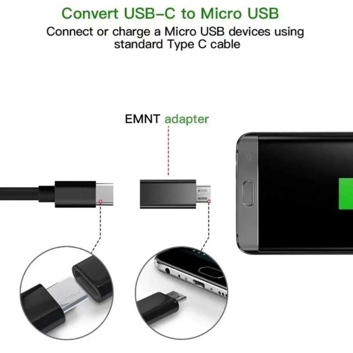 USB Type C Female to Micro USB - Transmission Jack Adapter 评论和价格